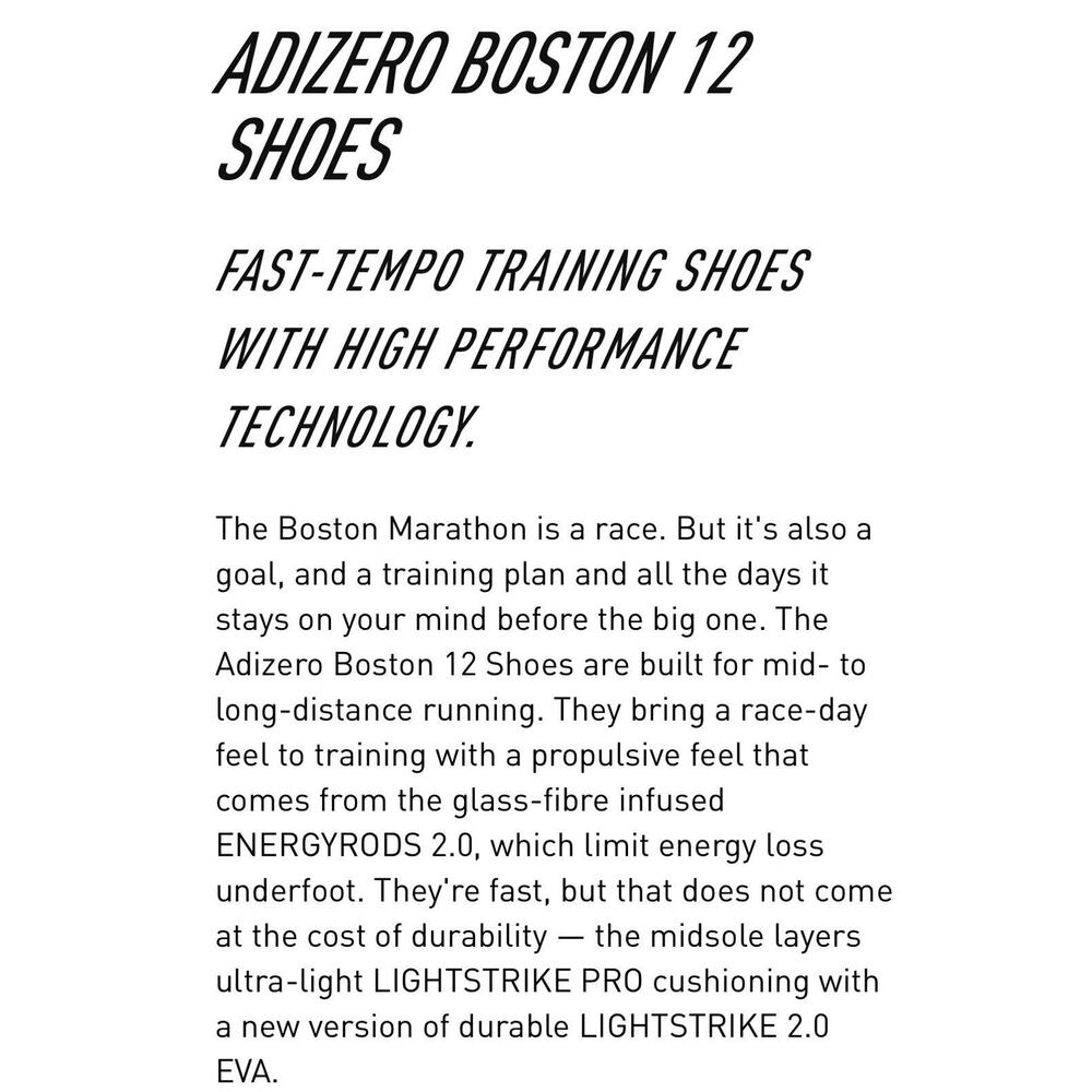 Adidas Adizero Boston Off White Black Solar Red Race Shoes IG3320 Mens 12 - Picture 9 of 10